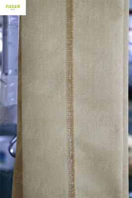 Chaussettes industrielles de filtre de Nomex Aramid avec la colle à hautes températures de silicone