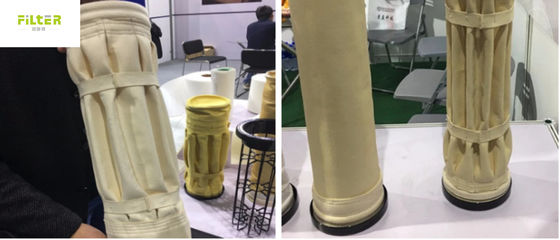 Sacs de filtre à poussières industriels plissés Nomex pour usine de ciment