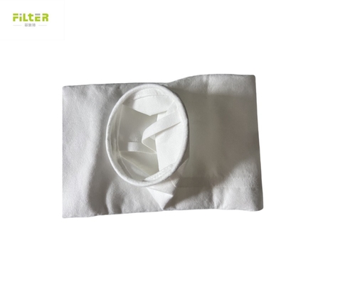 Sac filtrant en polyester pour la collecte de poussière en environnements humides et acides dans les industries du ciment et minières avec anneau de serrage supérieur en acier inoxydable