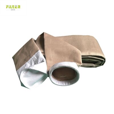 Sacs filtrants P84 PTFE longue durée de vie fabriqués à partir de tissu filtrant P84 de 550 g/m² pour divers systèmes industriels de dépoussiérage et de filtration