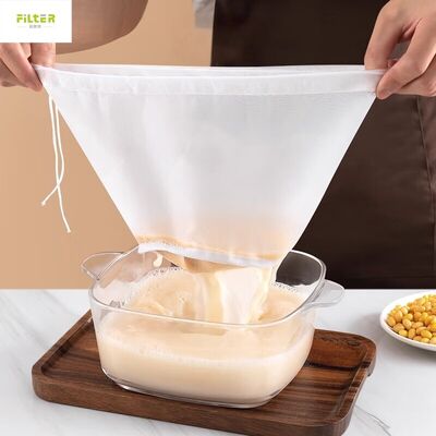 Food grade Liquid Filter Bag with reusable nylon mesh and multiple micron sizes suitable for filtering milk juice soymilk and other liquids