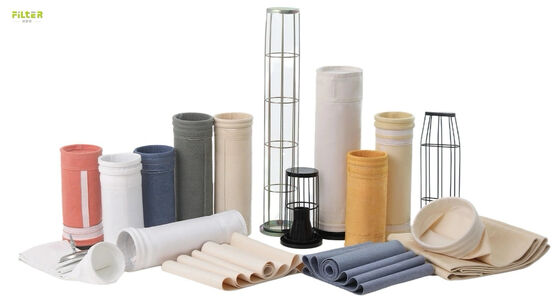 Sac de filtre en fibre de verre durable, aiguille perforée, fond renforcé en feutre de polyester, adapté aux applications de collecte de poussières industrielles