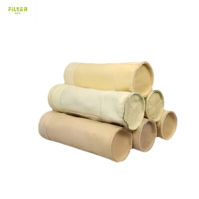 Sacs filtrants industriels à haute température fabriqués à partir de feutre de polyester perforé à l'aiguille avec fond renforcé pour la collecte des poussières