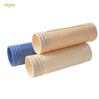 Sacs filtrants industriels à haute température fabriqués à partir de feutre de polyester perforé à l'aiguille avec fond renforcé pour la collecte des poussières
