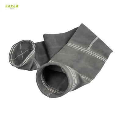 Sacs filtrants industriels à haute température fabriqués à partir de feutre de polyester perforé à l'aiguille avec fond renforcé pour la collecte des poussières