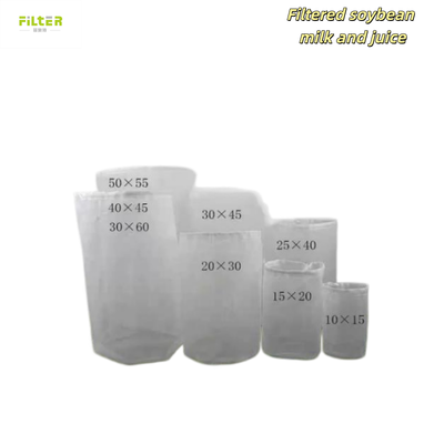 Sac filtre liquide nylon durable maille alimentaire réutilisable plusieurs options micron fermeture cordon