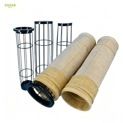 Sac de filtre PPS P84 PTFE en polyester aramide résistant à la chaleur pour le collecteur de poussière à impulsions