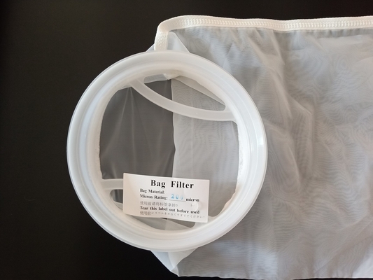 Mesh Liquid Filter Bag en nylon rond 300 microns avec l'anneau en plastique