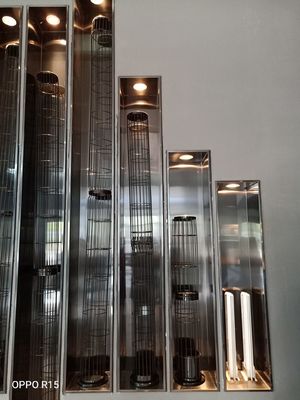 Sachet filtre plissé par étoile de polyester 450GSM 550GSM pour des systèmes de collecteur de poussière