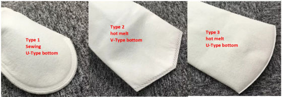 100 chaussettes liquides faites sur commande de filtre du micron pp avec le fond de fil de couture